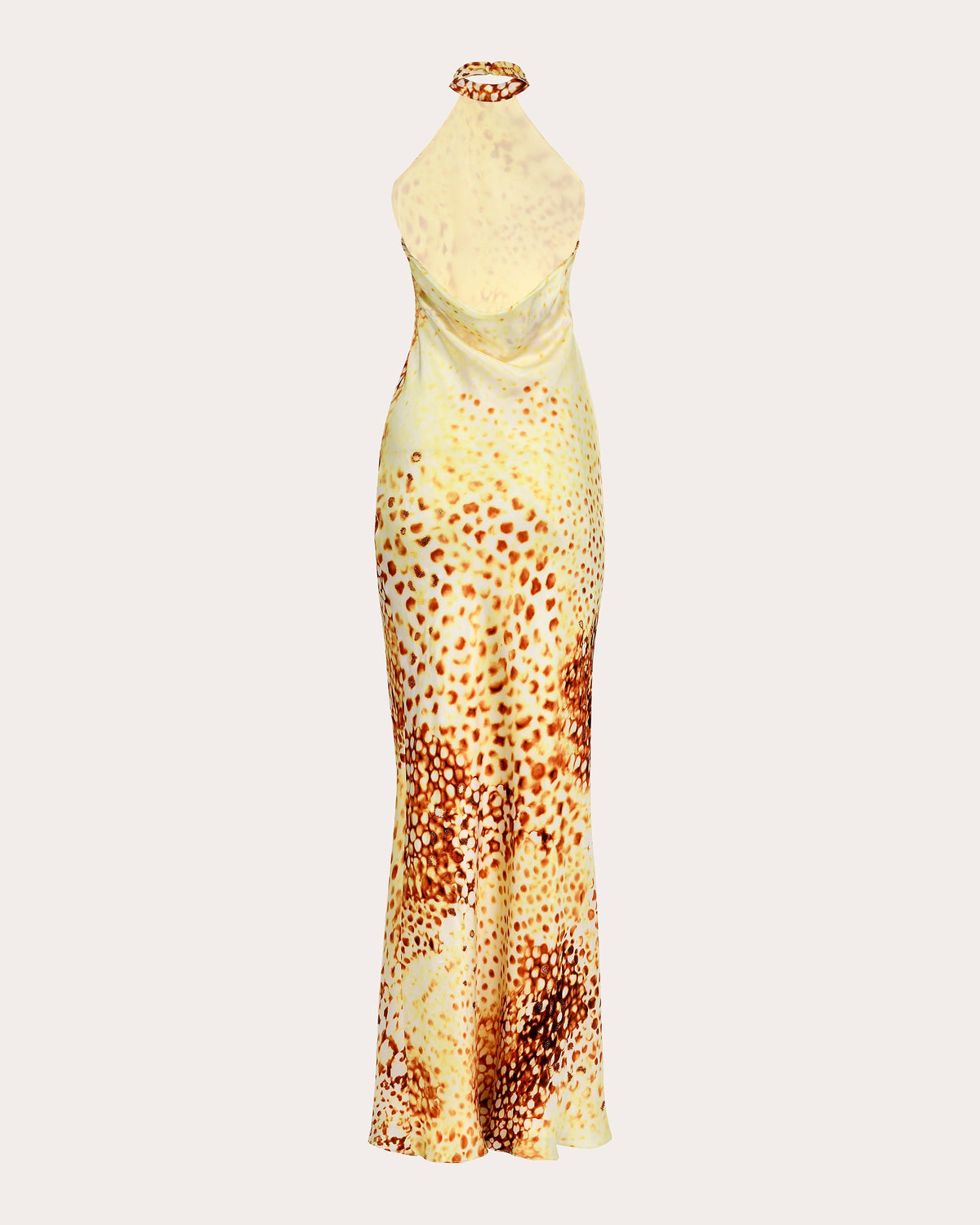 Mikaela Printed Silk Halter Maxi Dress