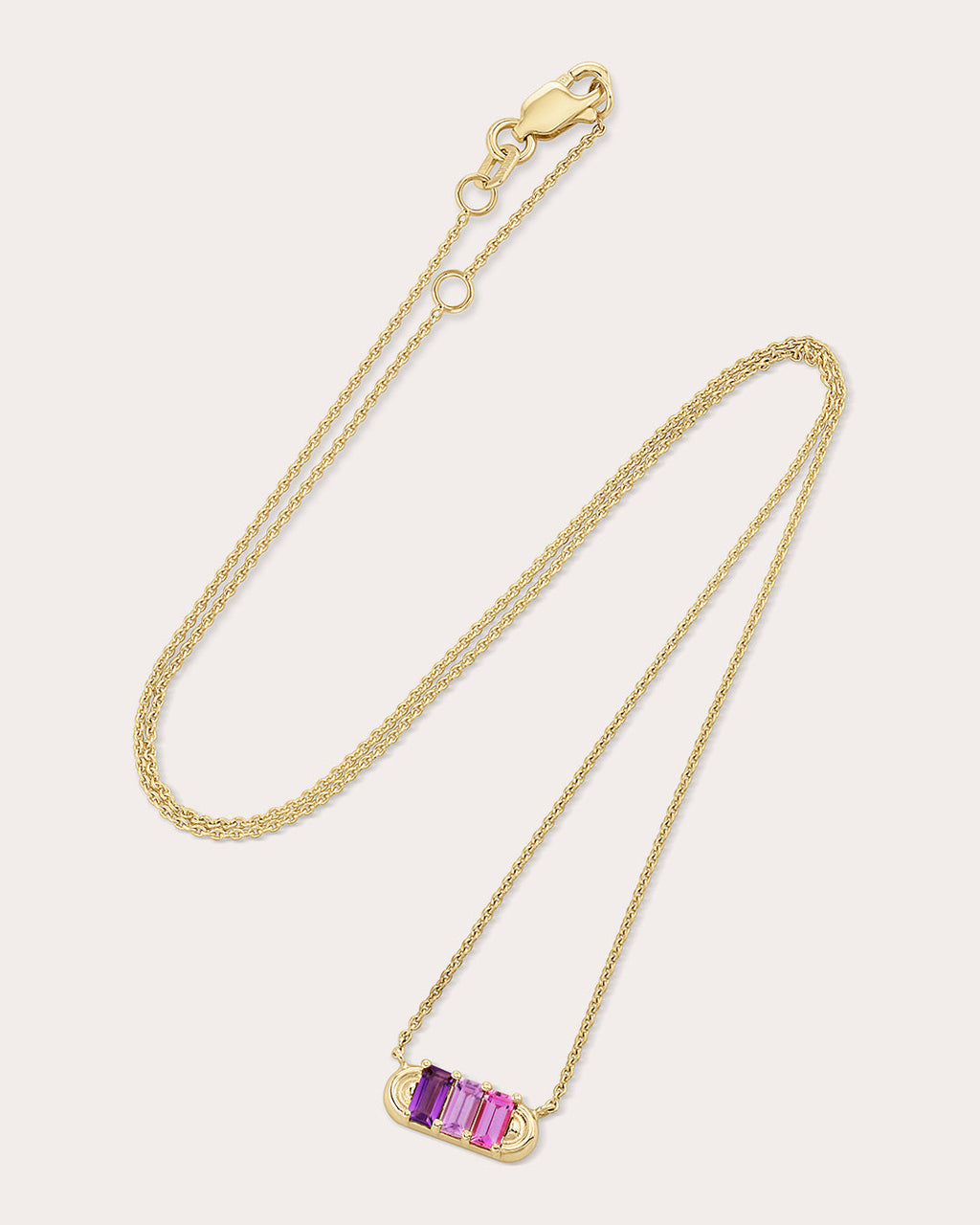 Amethyst & Pink Sapphire Mini Cosmos Arc Necklace