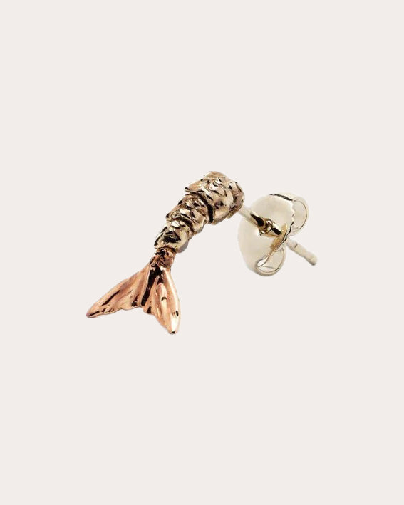 18k Rose & White Gold Mini Mermaid Stud Earring