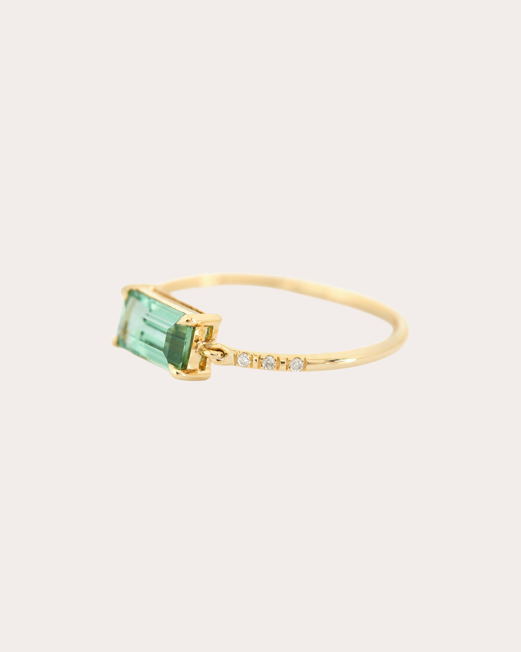 Diamond & Mint Tourmaline Petite Circle Ring