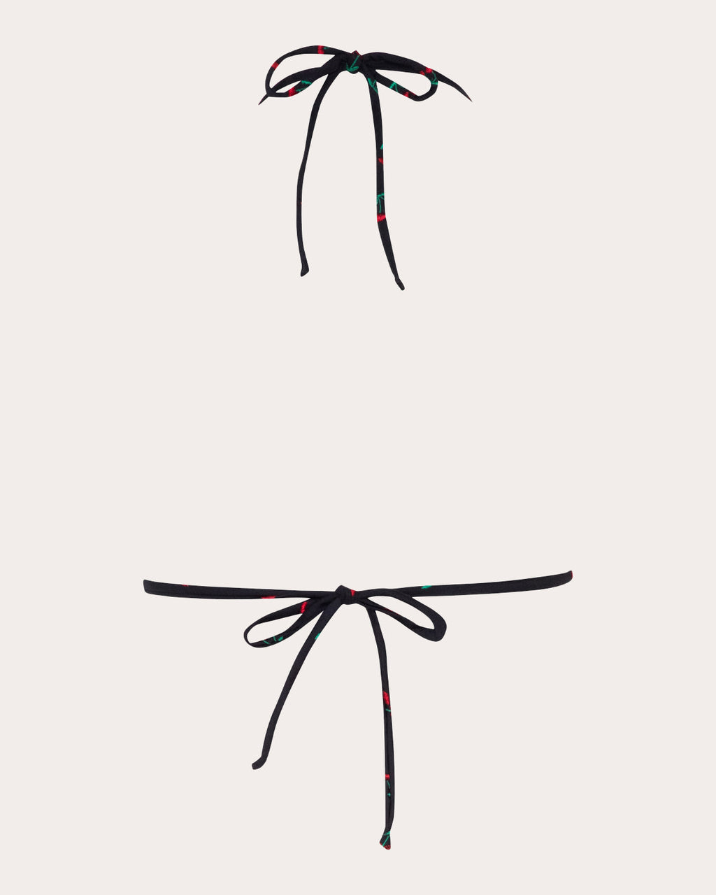 Moa Embroidered Cherry Triangle Bikini Top