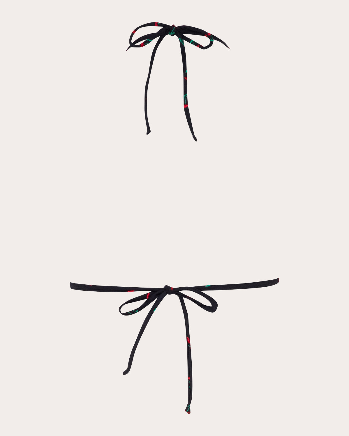 Moa Embroidered Cherry Triangle Bikini Top