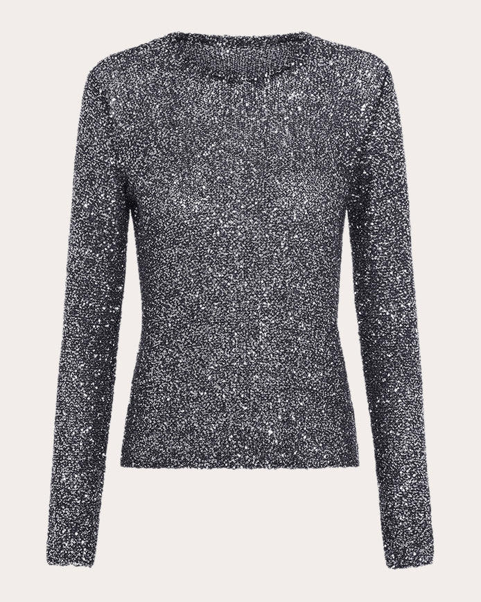 Moonshine Sequin-Embellished Knit Top