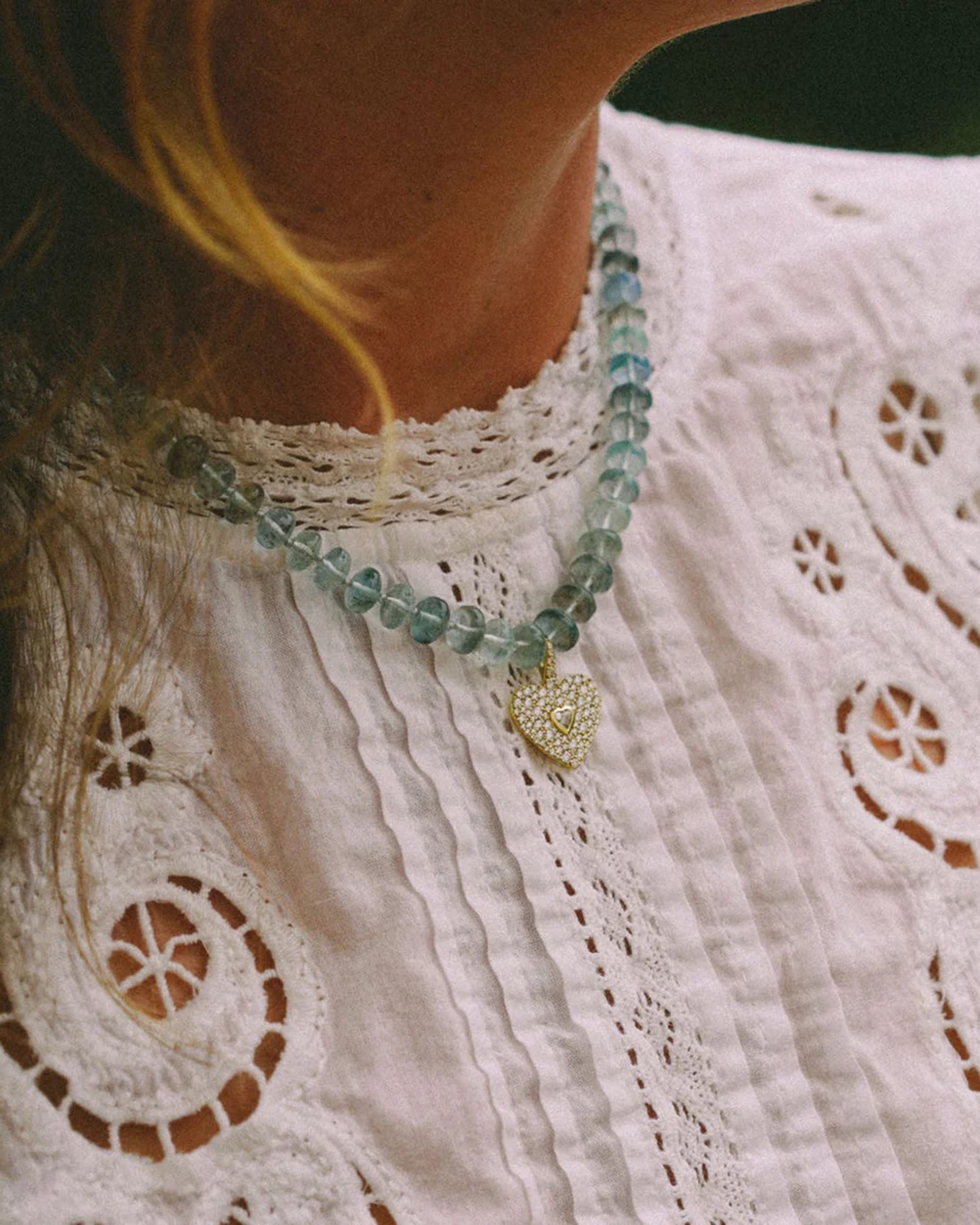 Diamond & Aquamarine Luck N Love Pendant Necklace