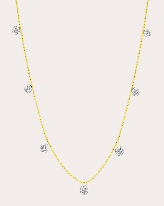 Diamond & 18k Gold Small Floating Station Necklace