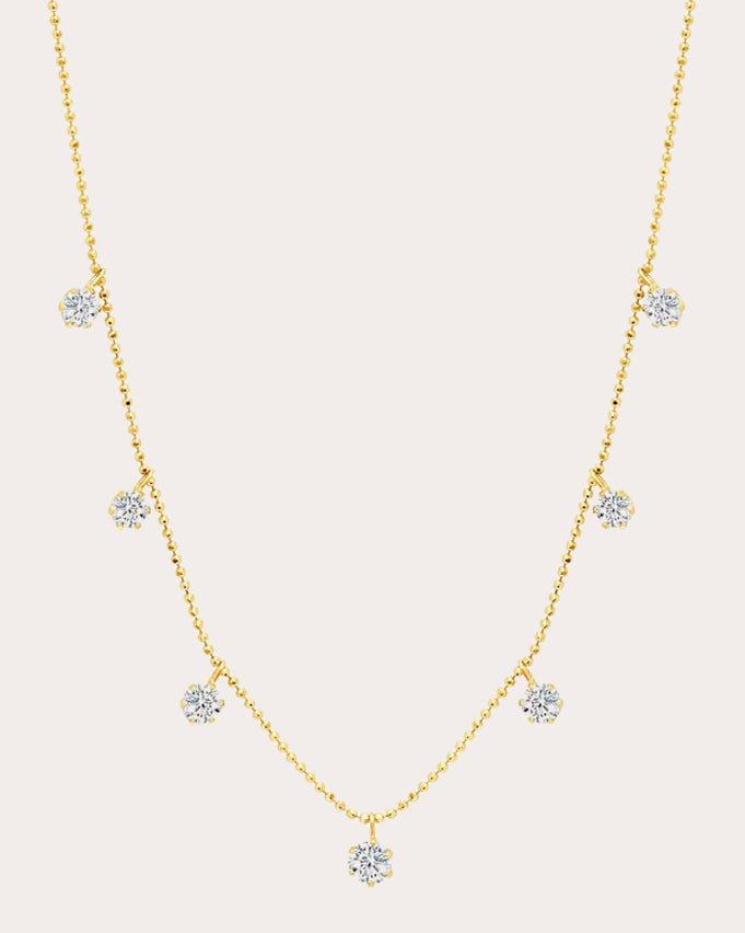 Medium Floating 18K Gold Diamond Necklace
