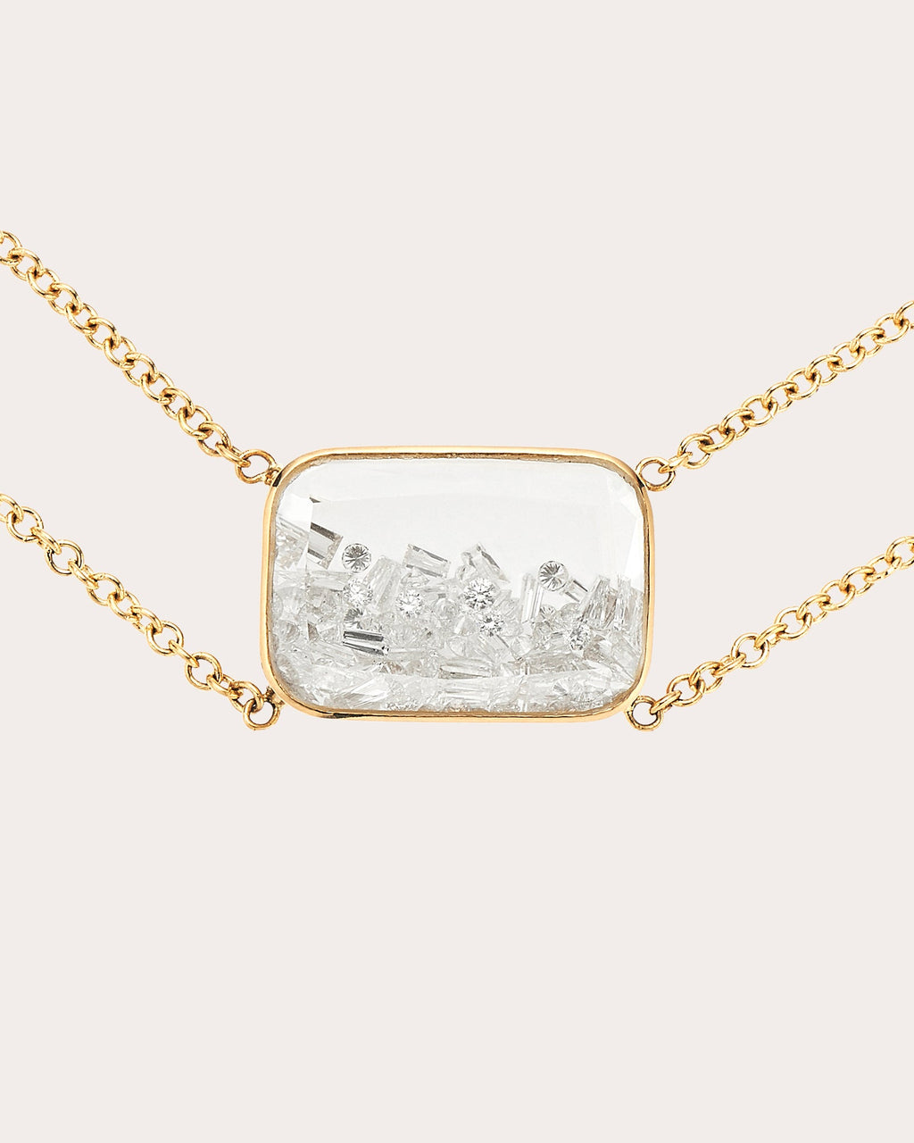 Diamond & 18k Gold Ten Fourteen Shaker Choker Necklace