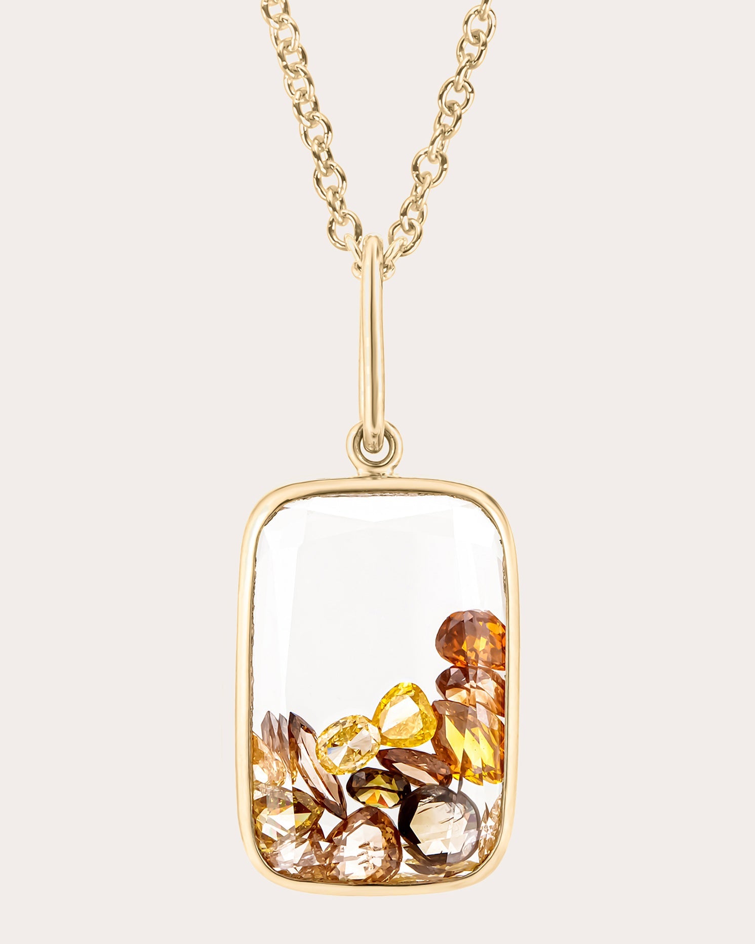 Diamond & 18k Gold Ten Fourteen Shaker Pendant Necklace