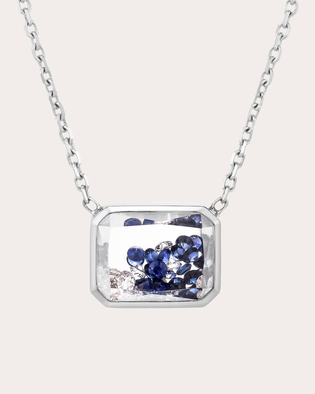 Sapphire & Diamond Esmeralda Shaker Pendant Necklace