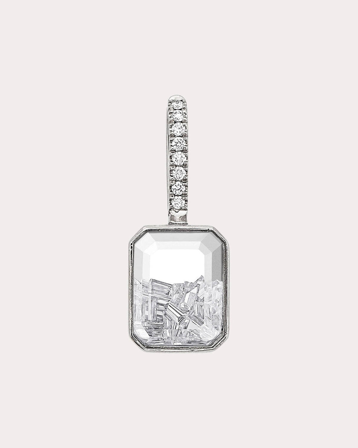 Diamond Naipe Emerald-Cut Charm