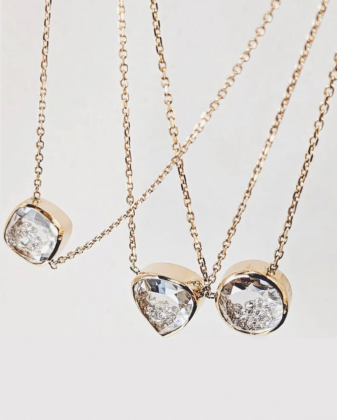 Diamond & 18k Gold Esmeralda Shaker Pendant Necklace