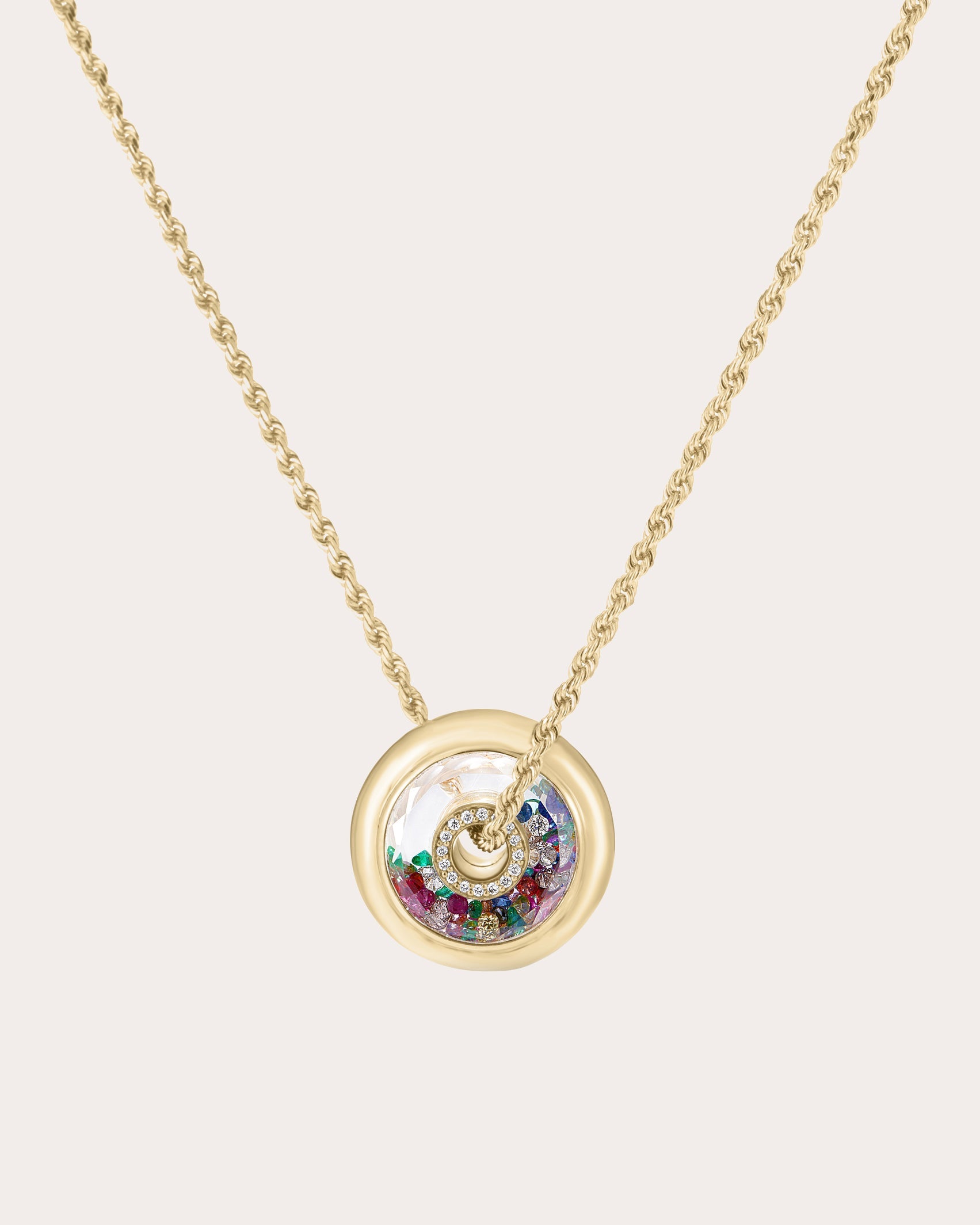 Roda 12 18K Gold Crystal and Multi-Stone Shaker Pendant Necklace