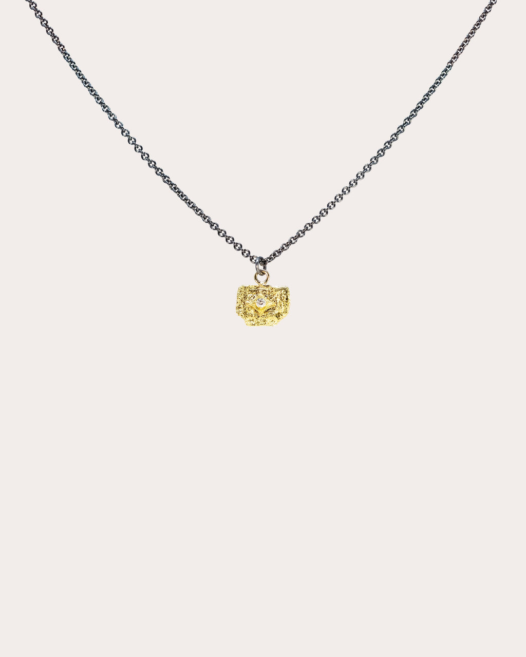 Diamond & 18k Gold Artifact Coin Pendant Necklace