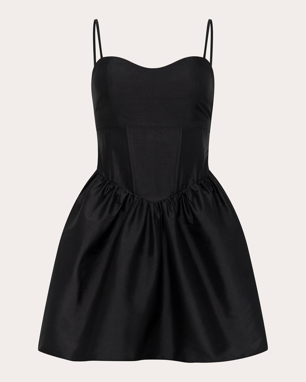 Naina Gathered Taffeta Strapless Mini Dress