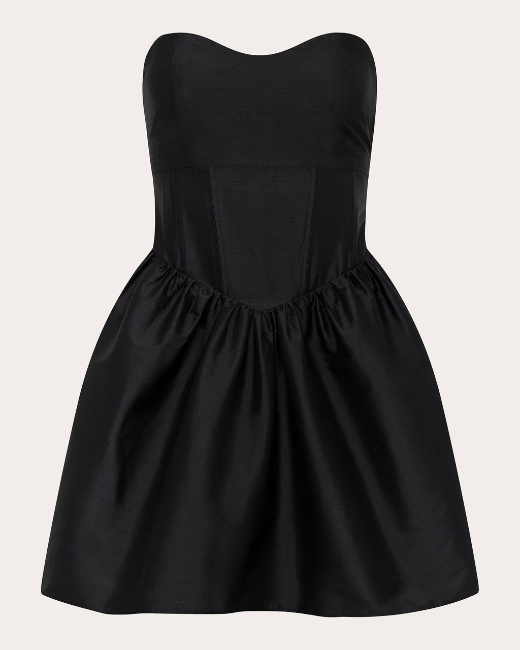 Naina Gathered Taffeta Strapless Mini Dress