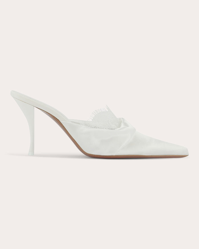 Naledi 85 Lace-Trimmed Satin Mule