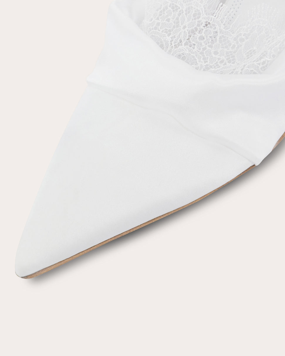 Naledi 85 Lace-Trimmed Satin Mule