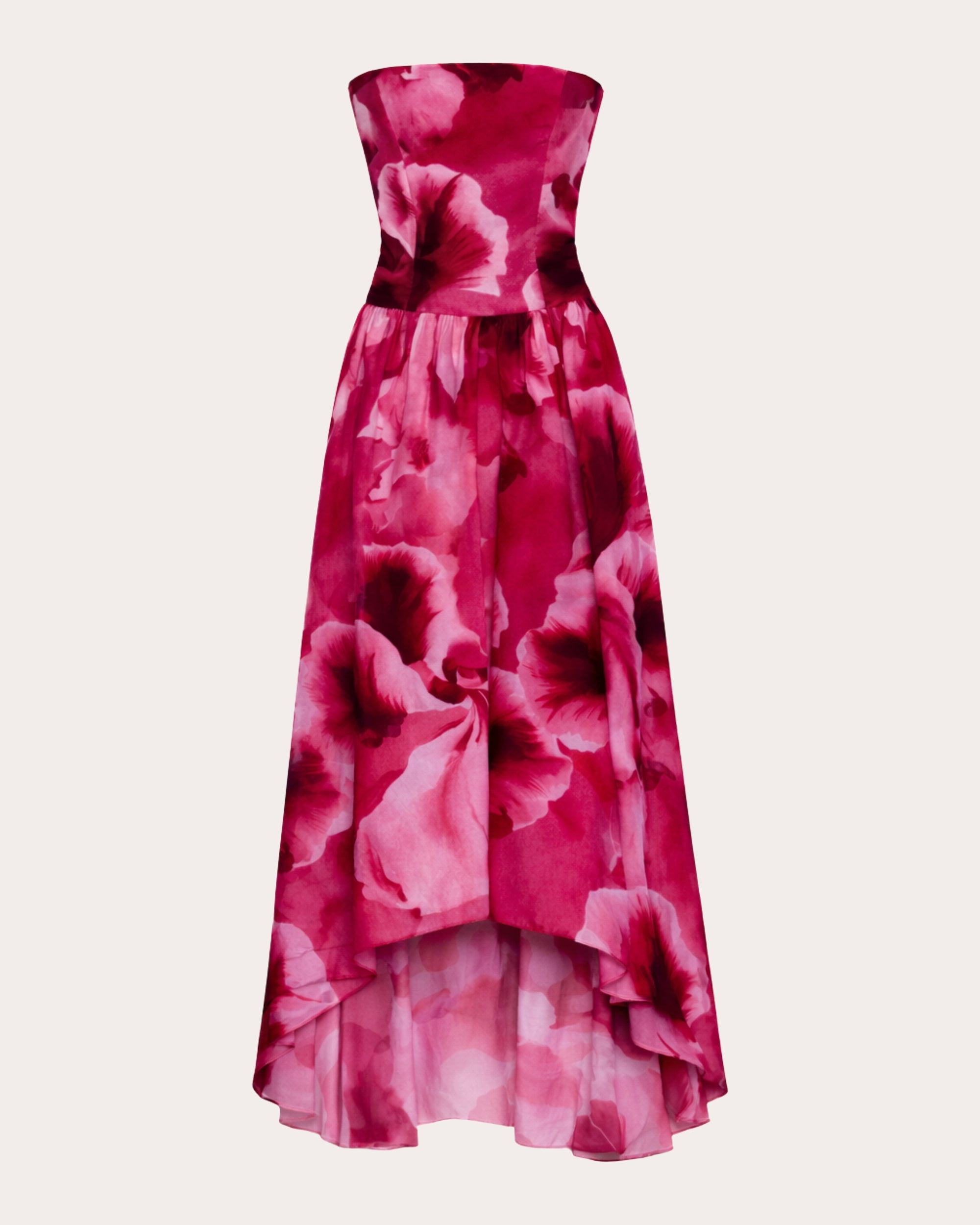 Nayara Floral Crepe de Chine Corset Midi Dress