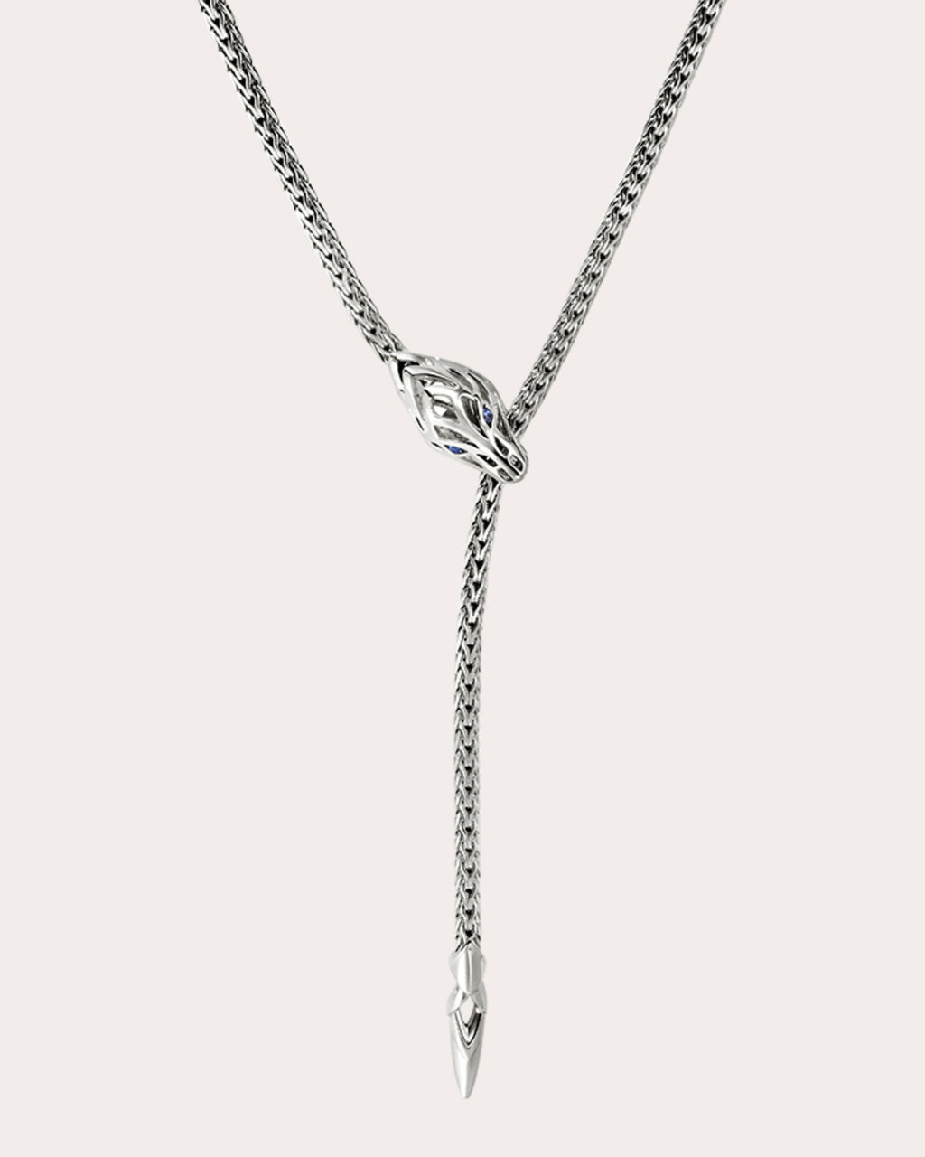 Blue Sapphire Naga Lariat Necklace