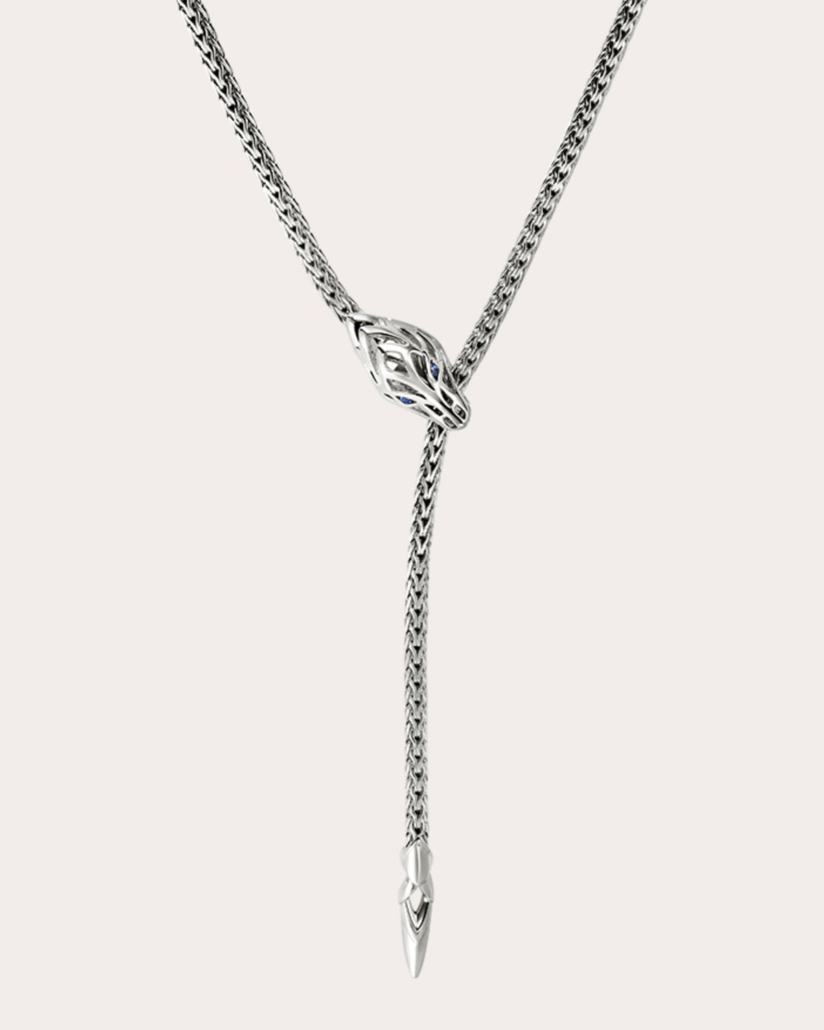 Blue Sapphire Naga Lariat Necklace