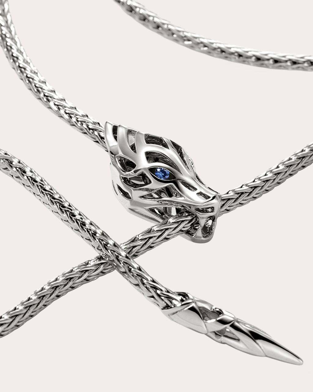 Blue Sapphire Naga Lariat Necklace
