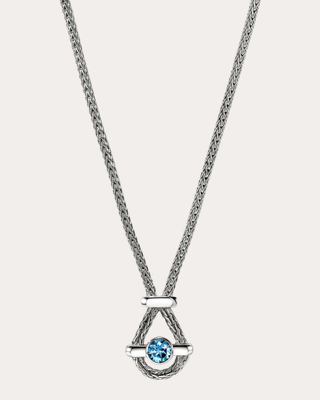 Swiss Blue Topaz Icon Pendant Necklace