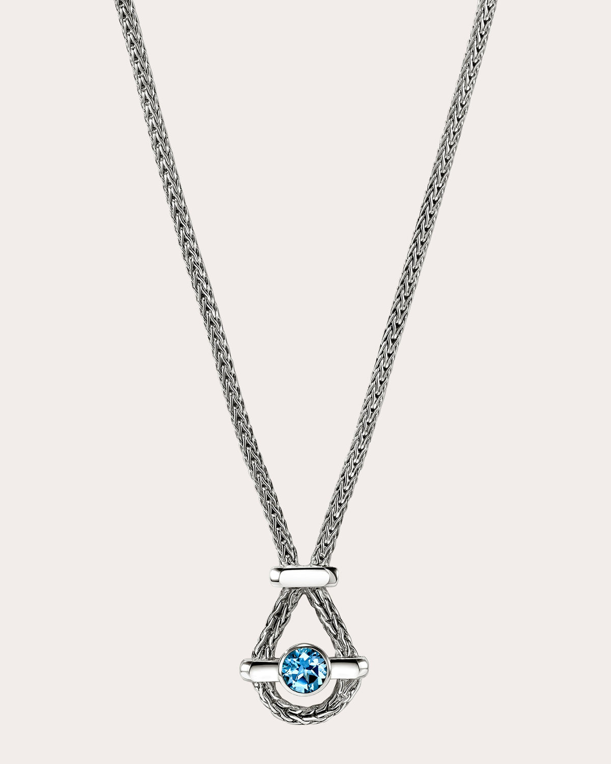 Swiss Blue Topaz Icon Pendant Necklace