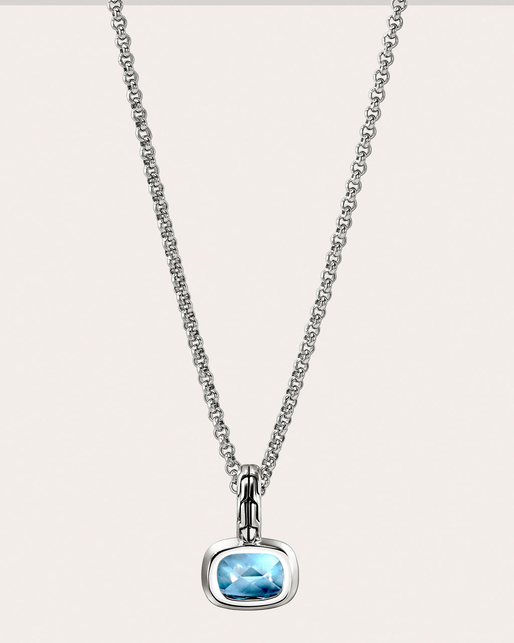 Topaz & Diamond Heishi Gem Pendant Necklace