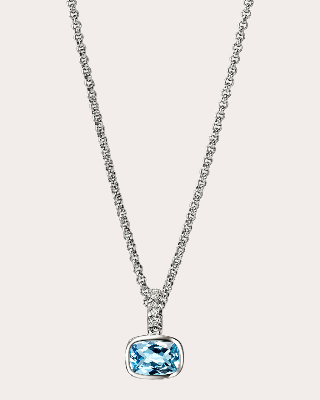 Topaz & Diamond Heishi Gem Pendant Necklace