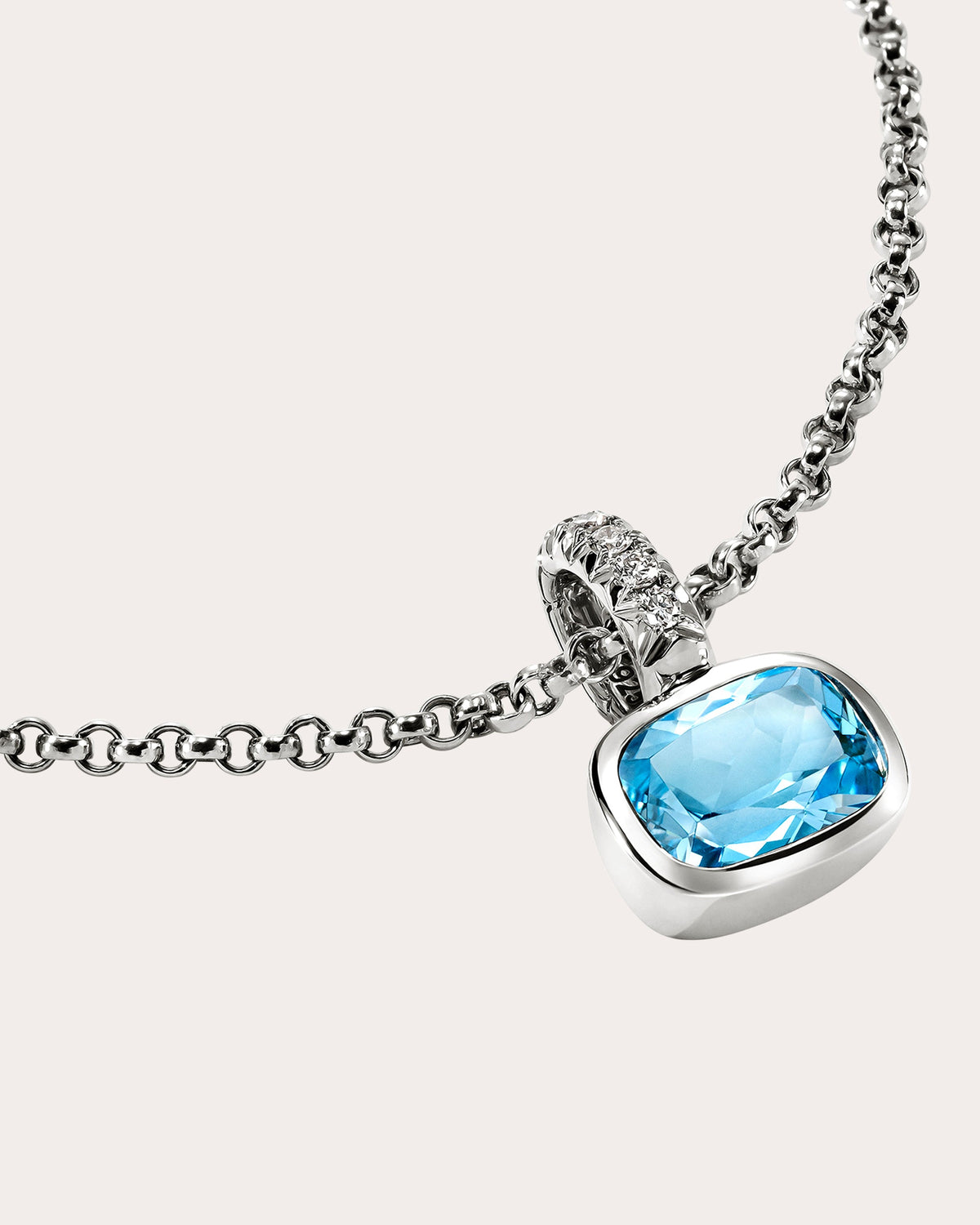 Topaz & Diamond Heishi Gem Pendant Necklace