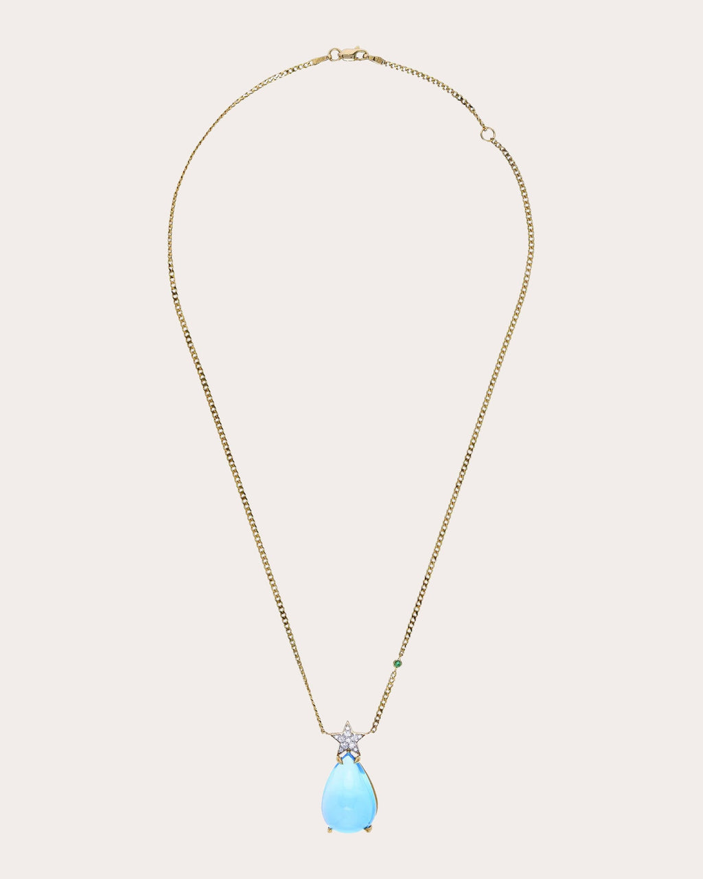 Blue Topaz & Diamond Hada Star Pendant Necklace