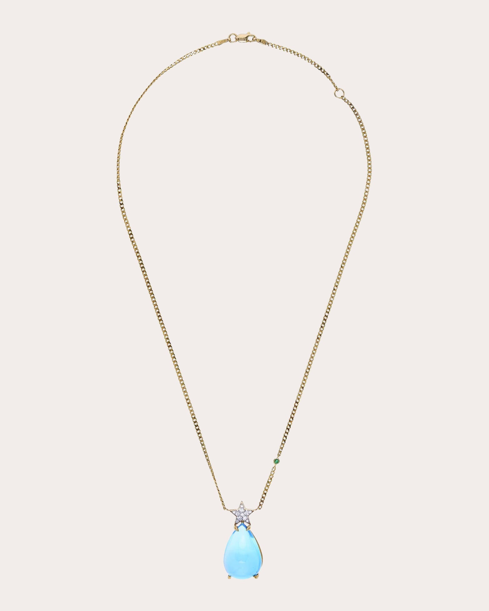 Blue Topaz & Diamond Hada Star Pendant Necklace