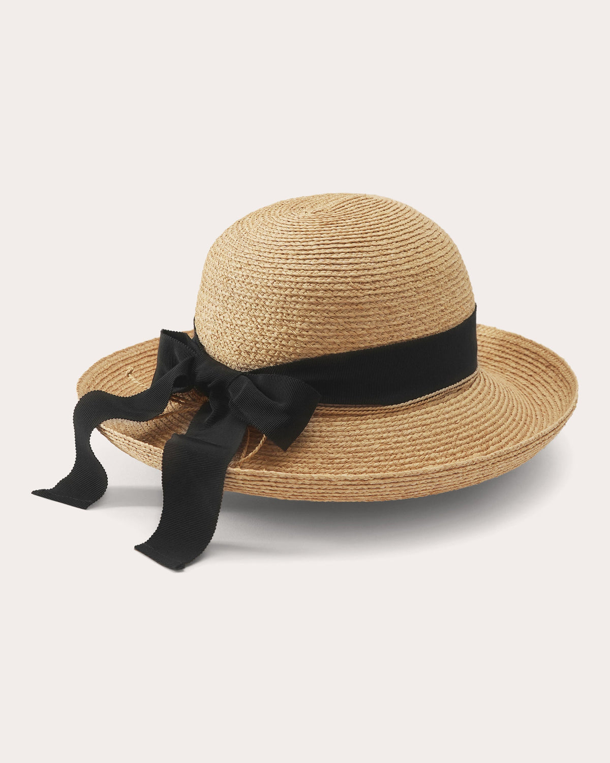 Newport Grosgrain-Trimmed Raffia Sun Hat