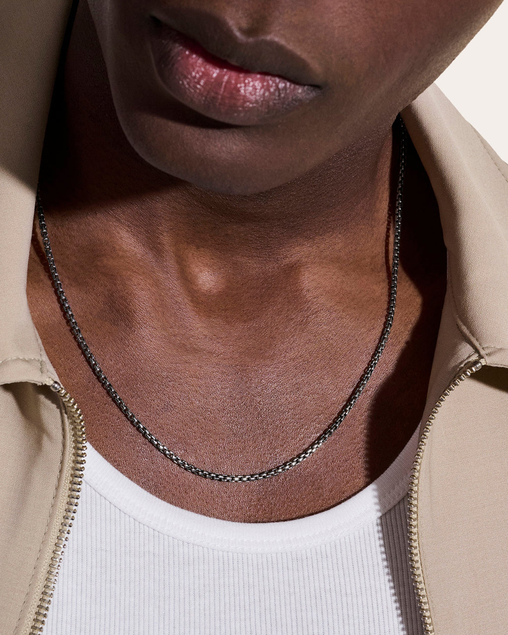 2.7mm Blackened Box Chain Necklace