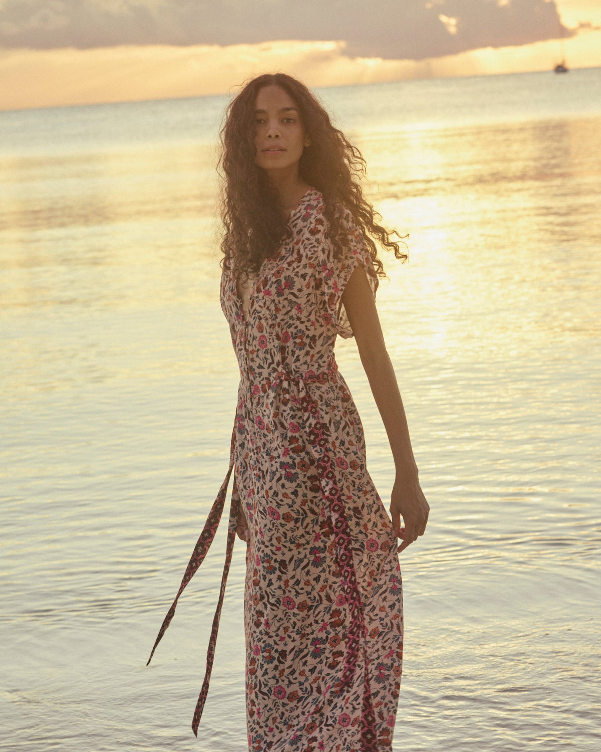 Monica Floral V-Neck Maxi Dress