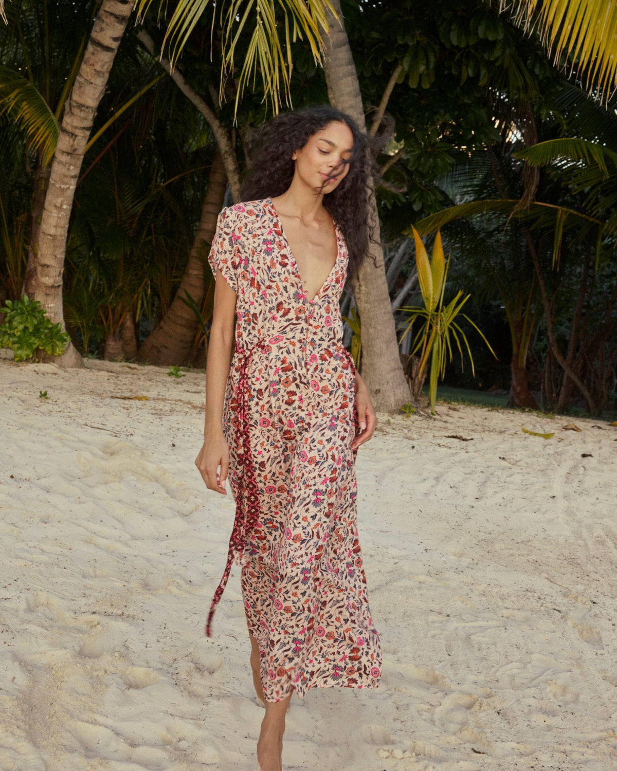 Monica Floral V-Neck Maxi Dress