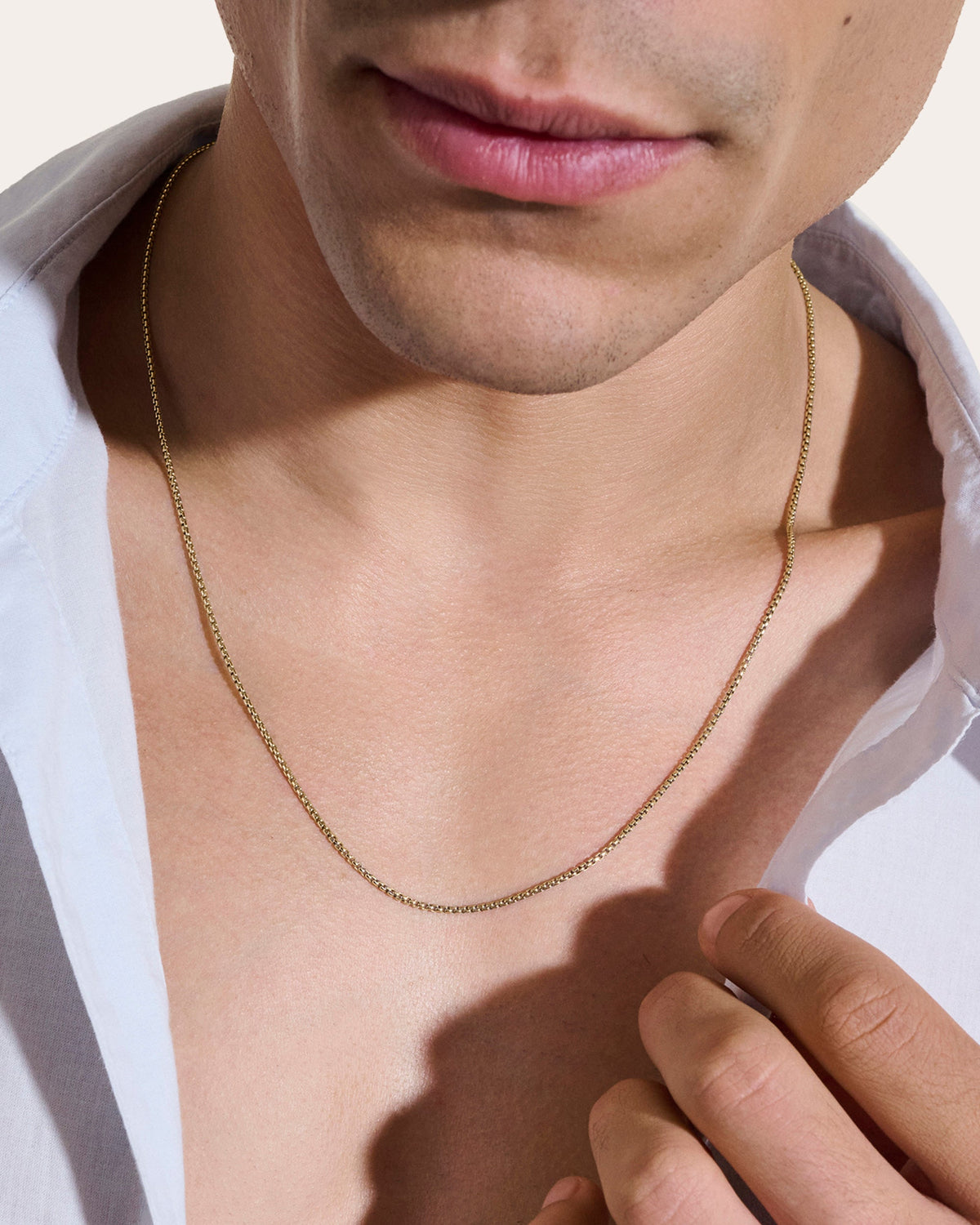 14k Gold Box Chain Necklace