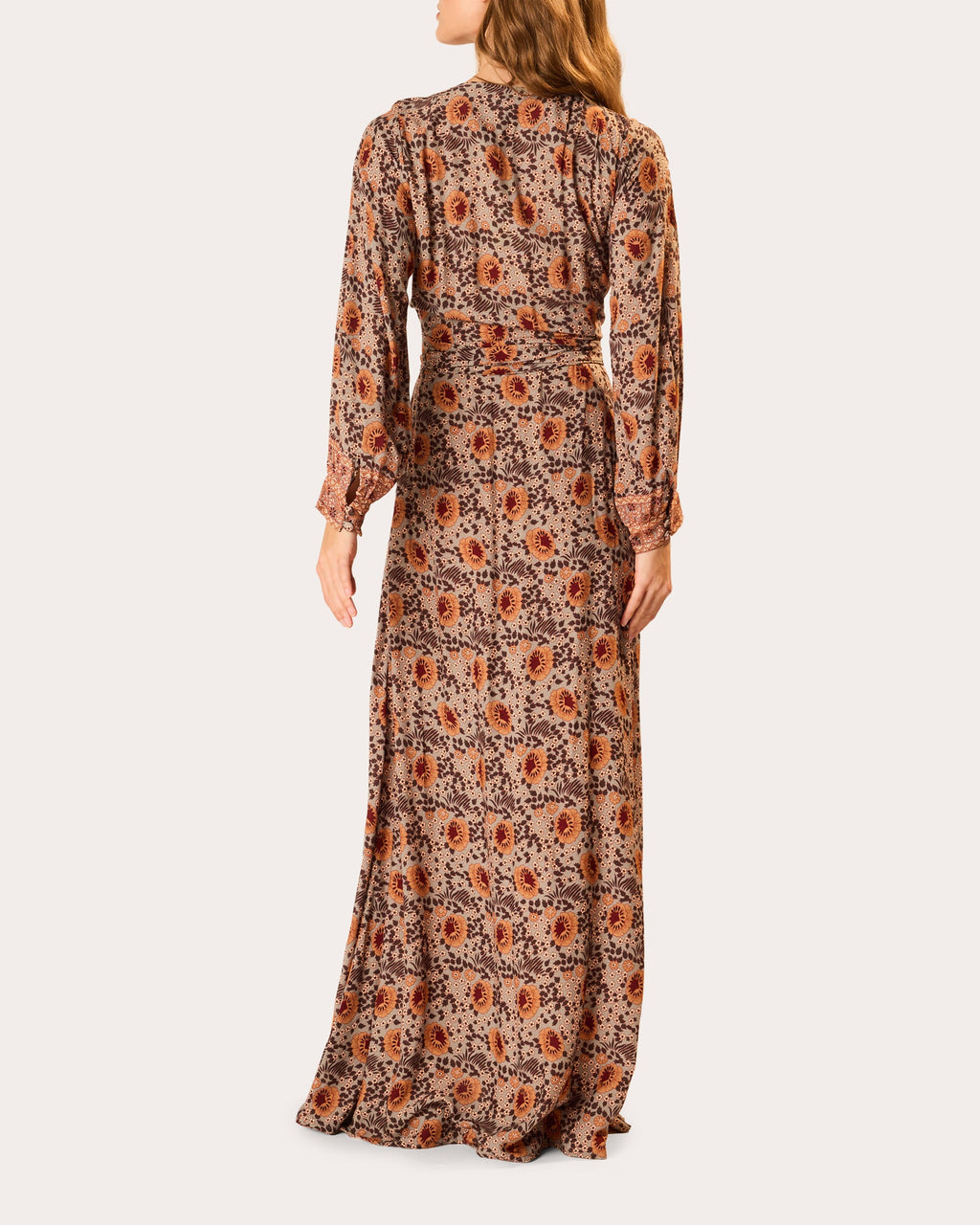 Kate Floral Gathered Wrap Maxi Dress