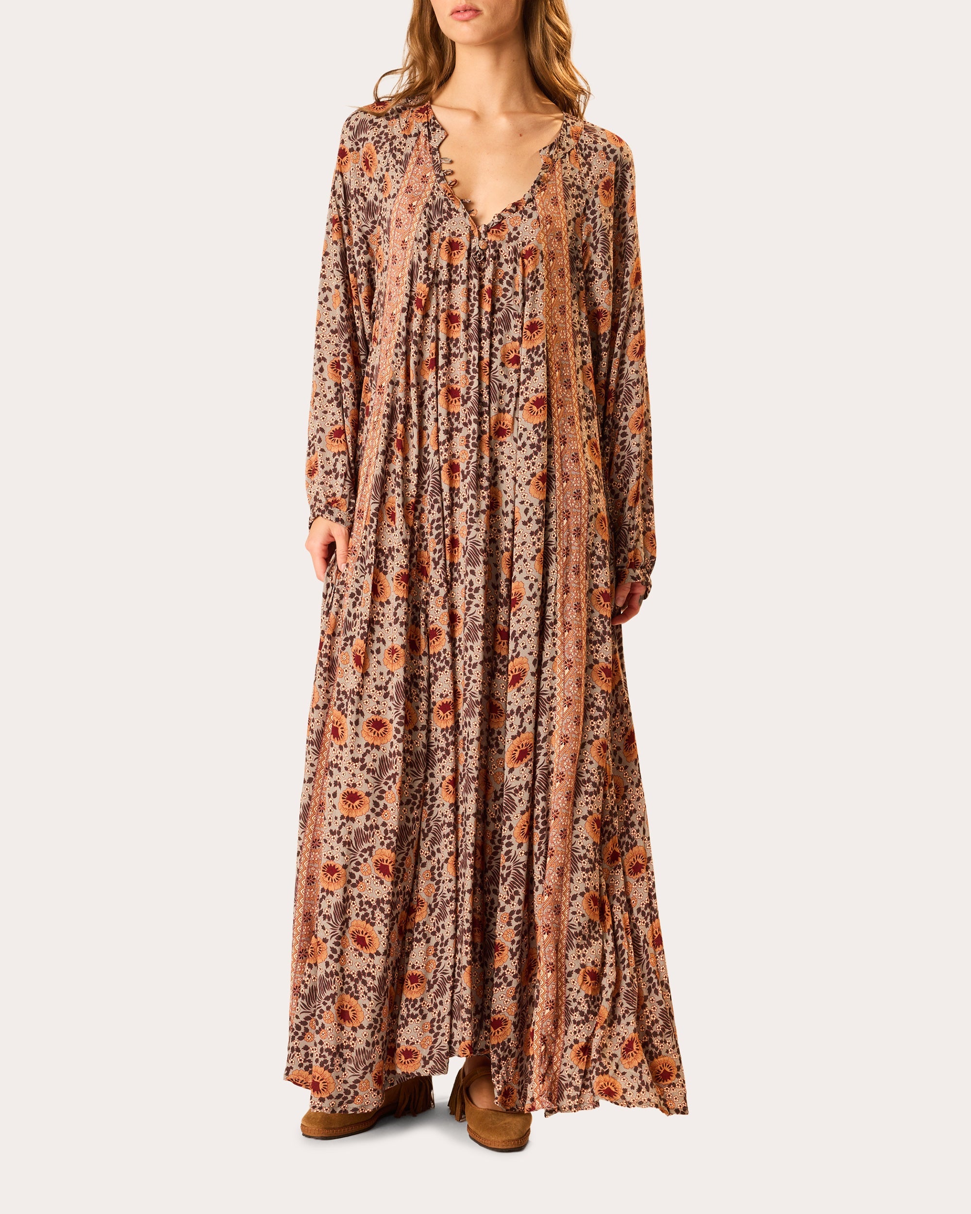 Fiore Floral Pleated Maxi Dress