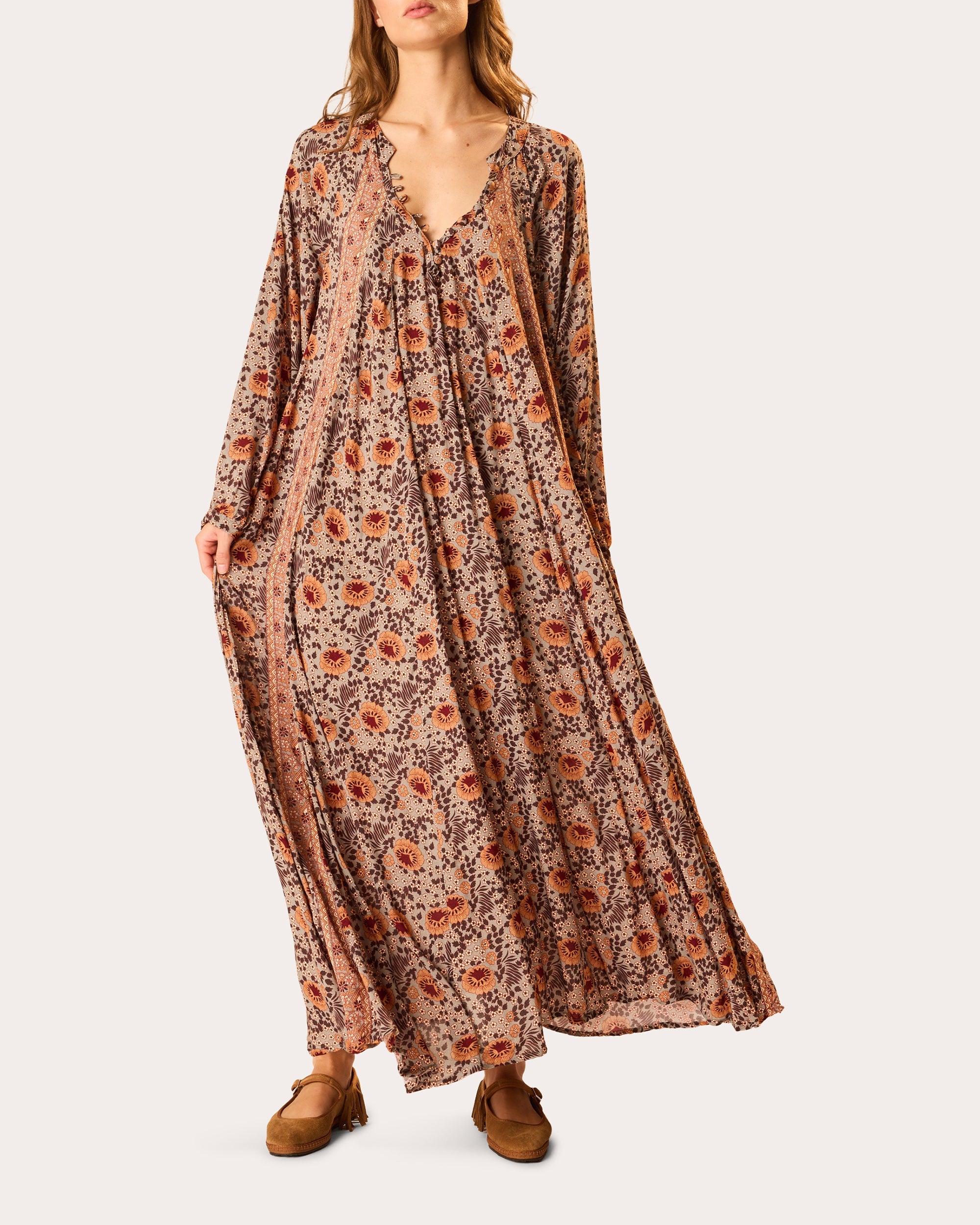 Fiore Floral Pleated Maxi Dress