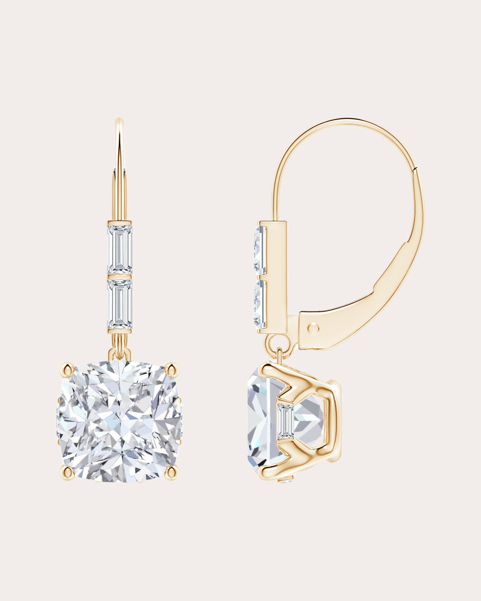 Diamond & 14k Gold Orient Express Cushion Drop Earrings