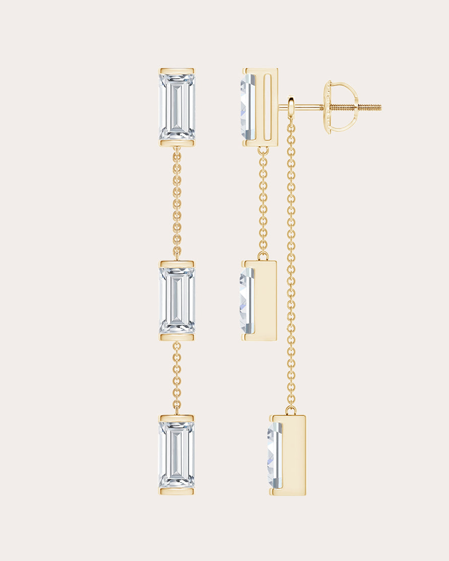 Diamond & 14k Gold Orient Express Chain Drop Earrings