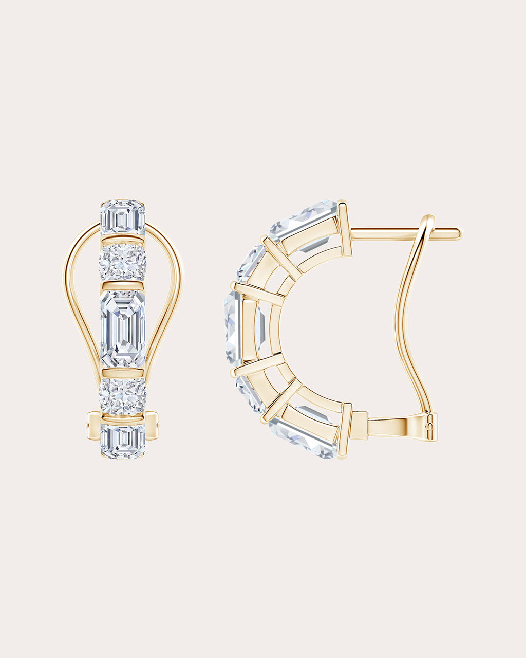 Diamond & 14k Gold Orient Express Hoop Earrings