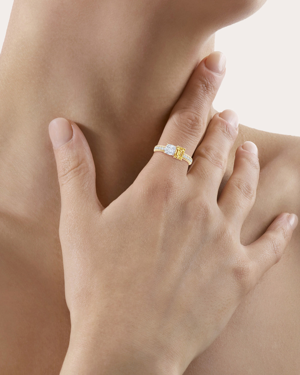 Yellow & White Diamond Orient Express Ring