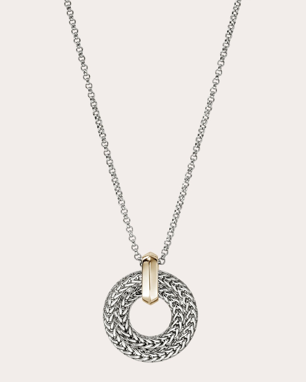 Two-Tone Icon Link Pendant Necklace