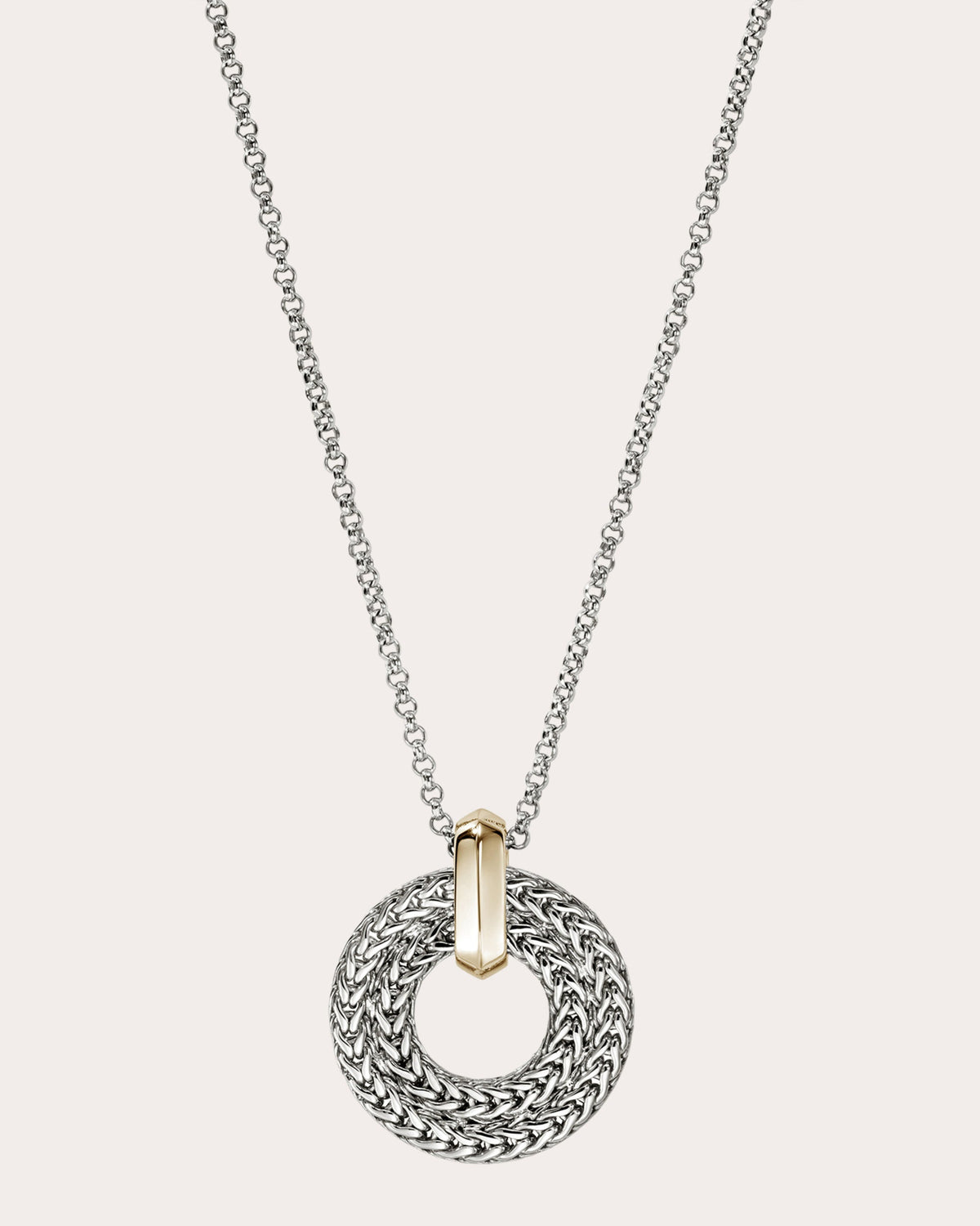 Two-Tone Icon Link Pendant Necklace
