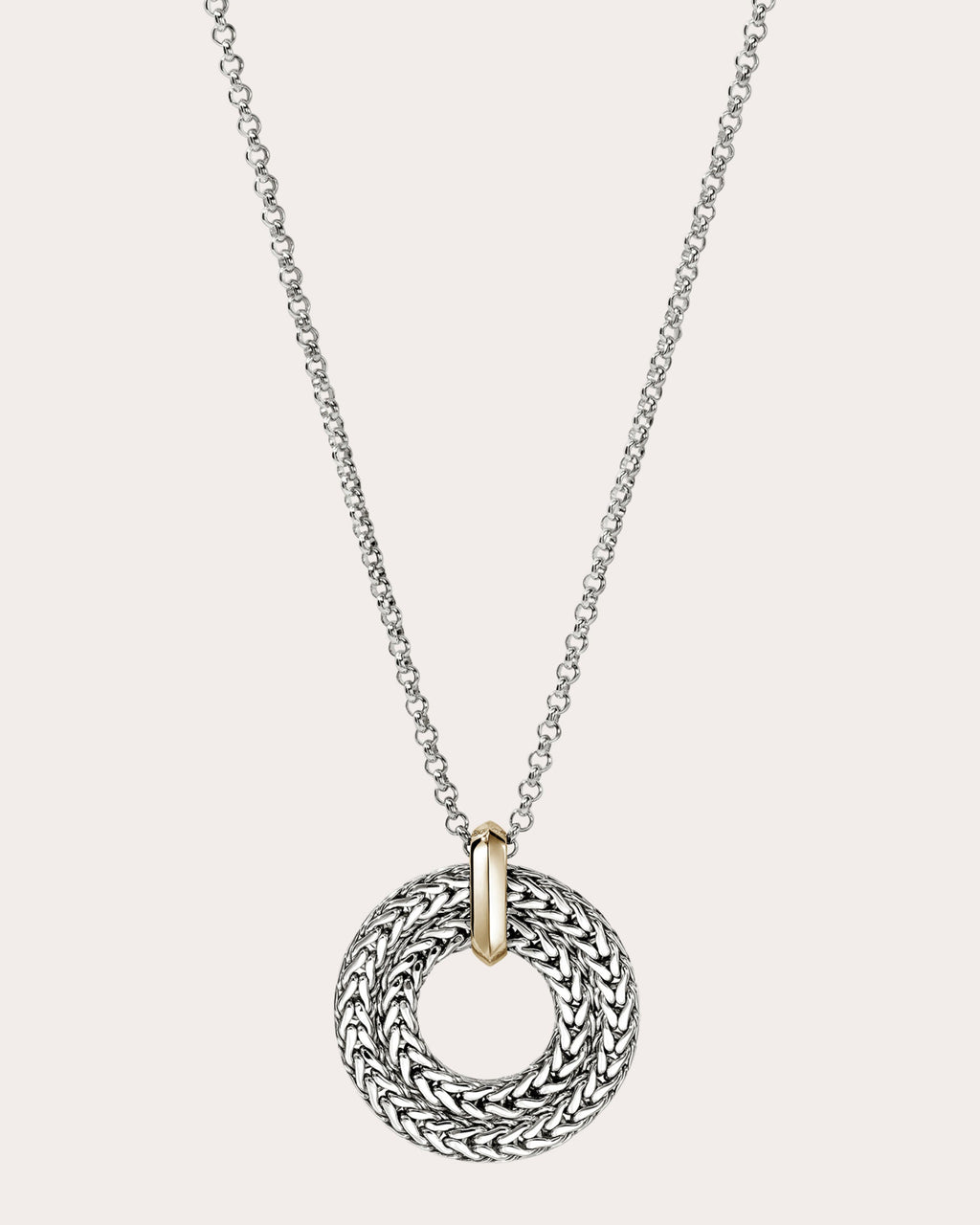 Two-Tone Icon Link Pendant Necklace