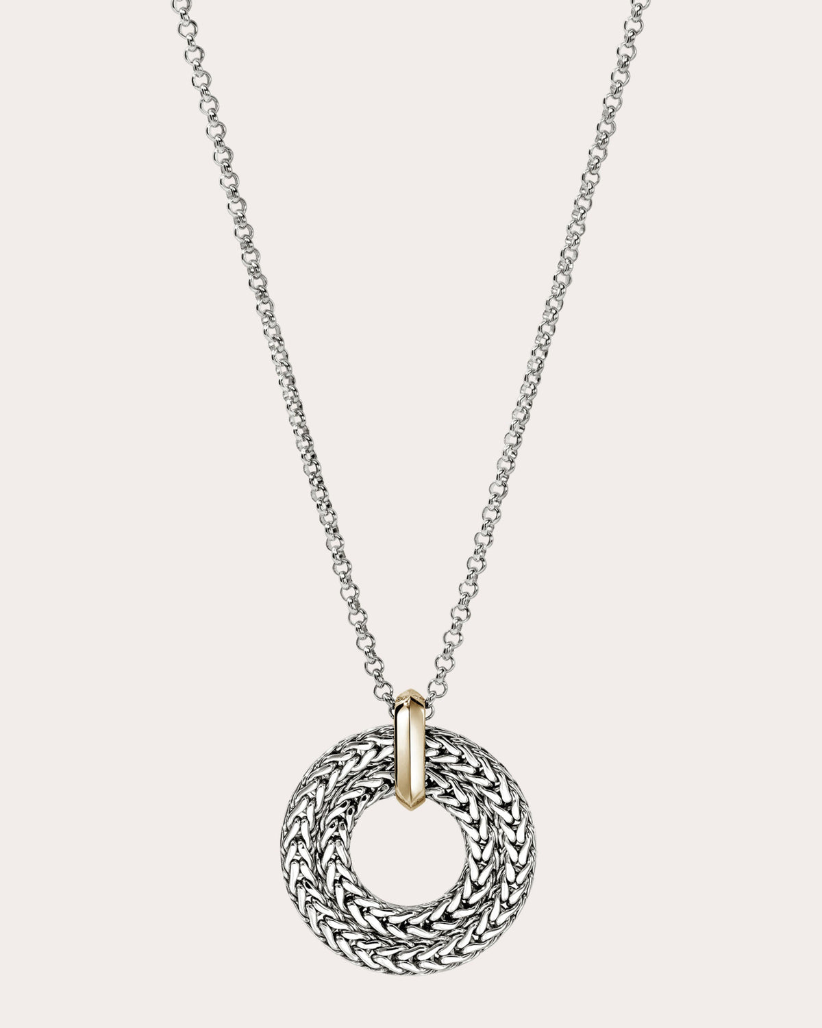 Two-Tone Icon Link Pendant Necklace