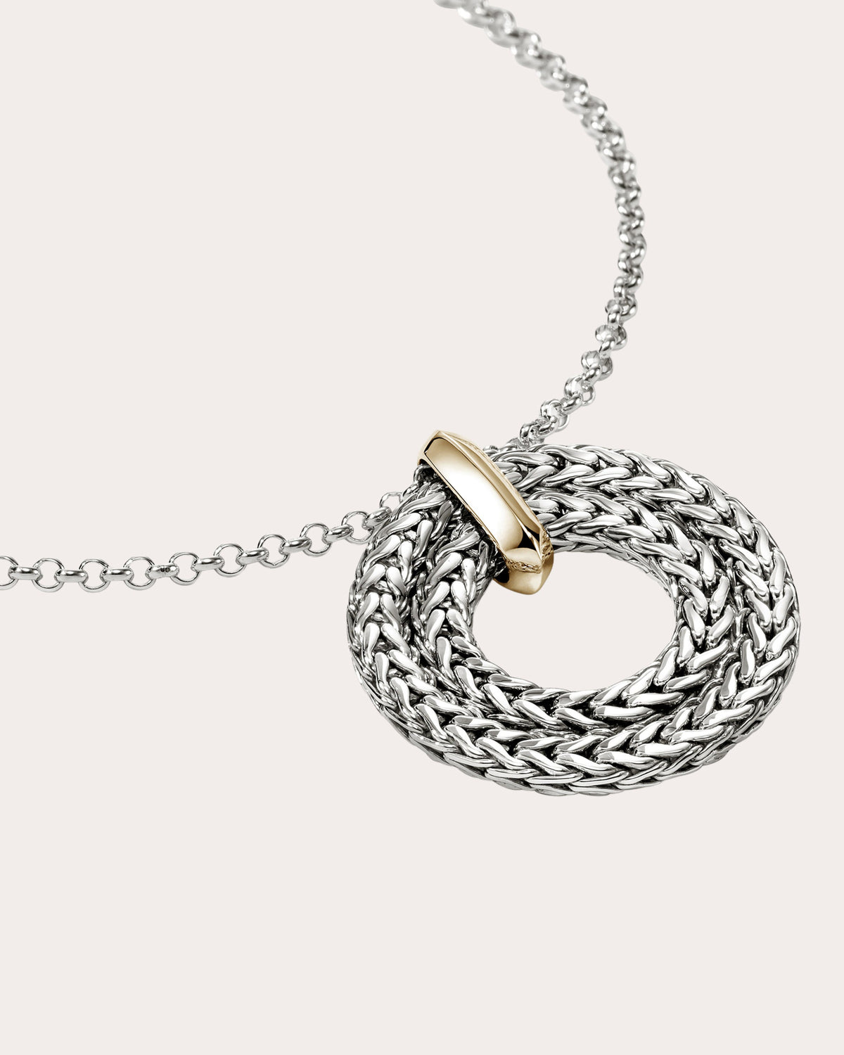 Two-Tone Icon Link Pendant Necklace