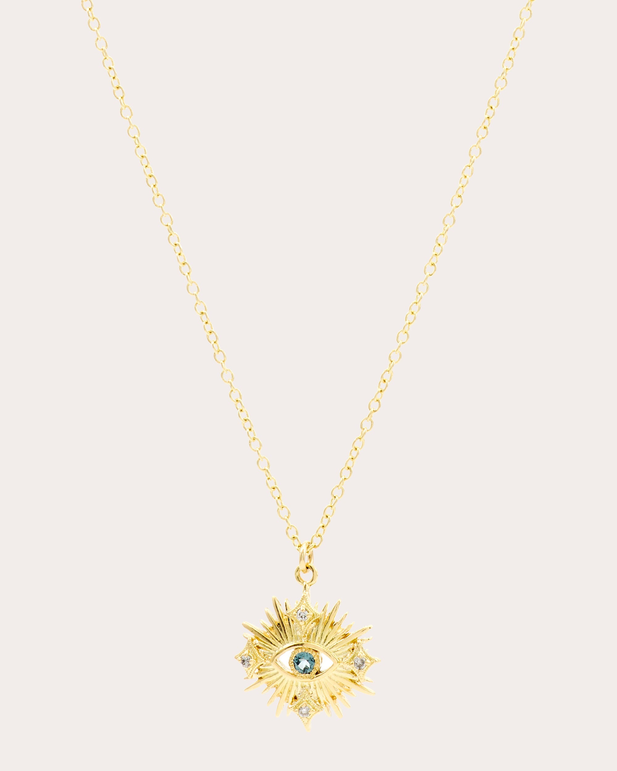 Diamond & Spinel 18k Gold Evil Eye Pendant Necklace